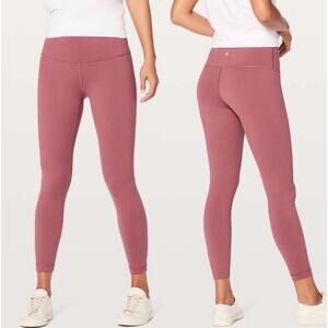 Lululemon Wunder Under Hi-Rise 7/8 Tight Legging Merlot Sz 10 Pink Pant Yoga